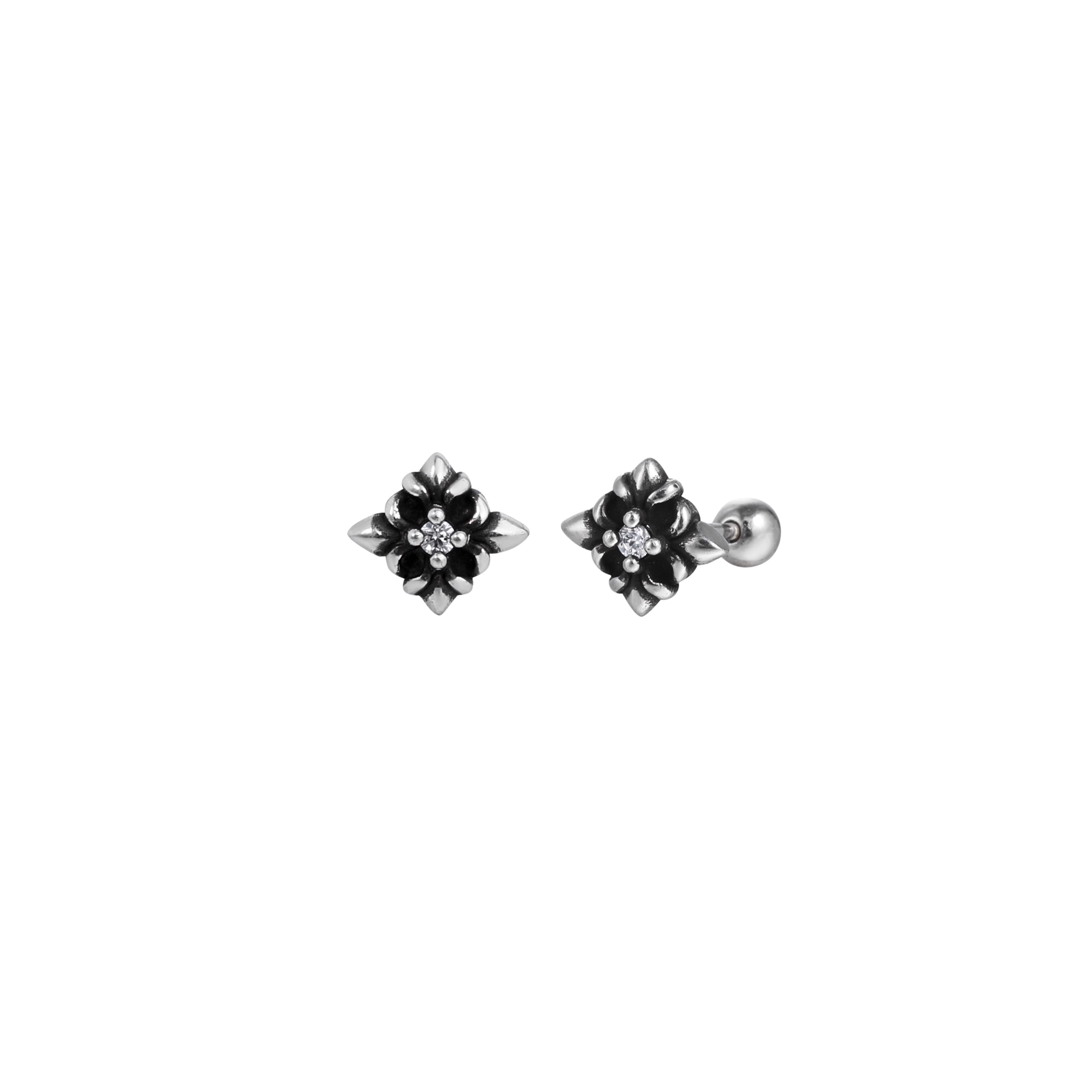 S925 CRUCIFIX MINI PIERCE[SET ITEM]
