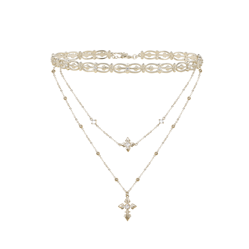 ROYAL SIGNET LAYERED NECKLACE[SET ITEM]