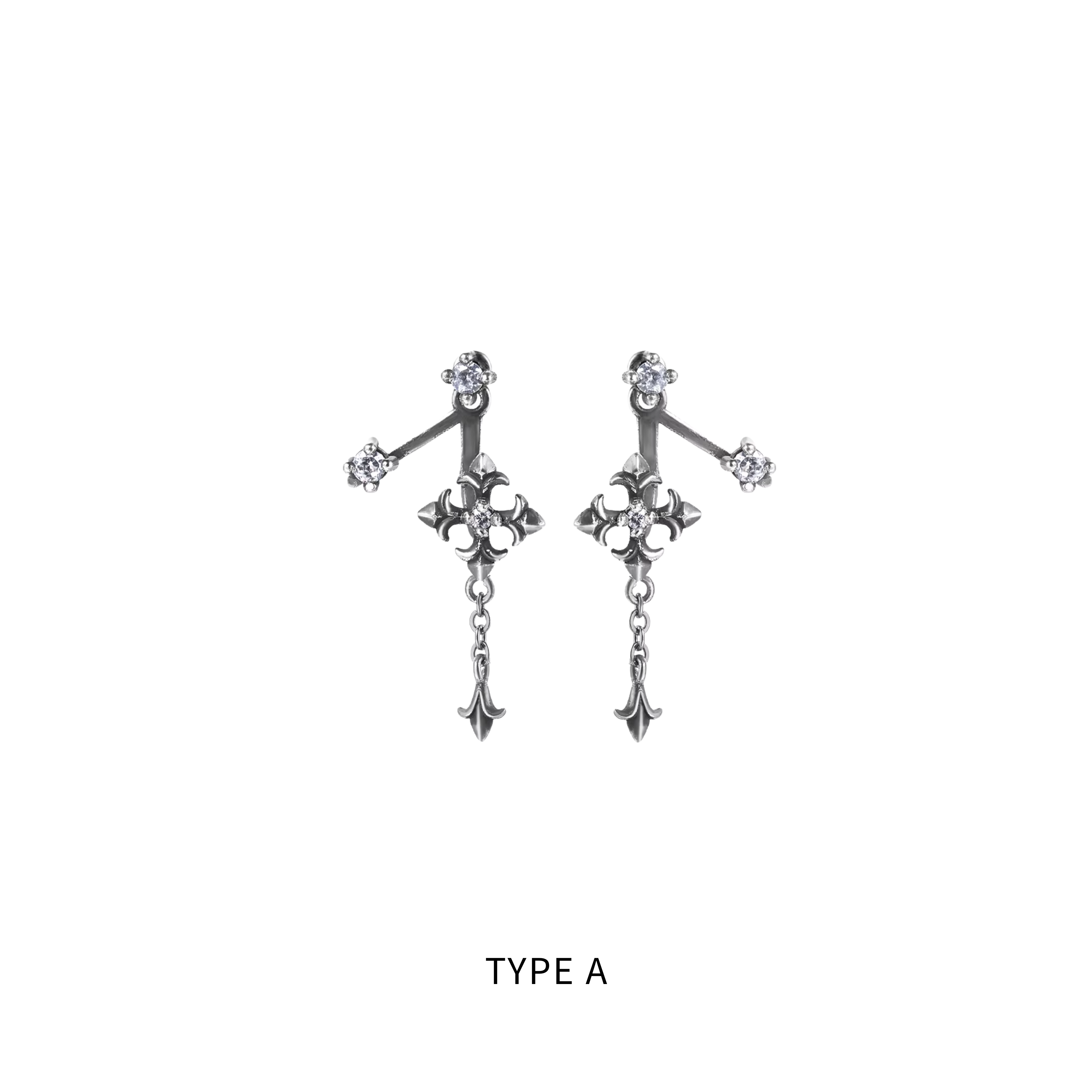 S925 CRUCIFIX CROSS PIERCE