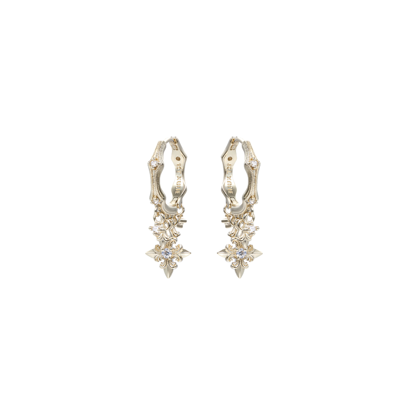 ROYAL SIGNET CROSS HOOP PIERCE
