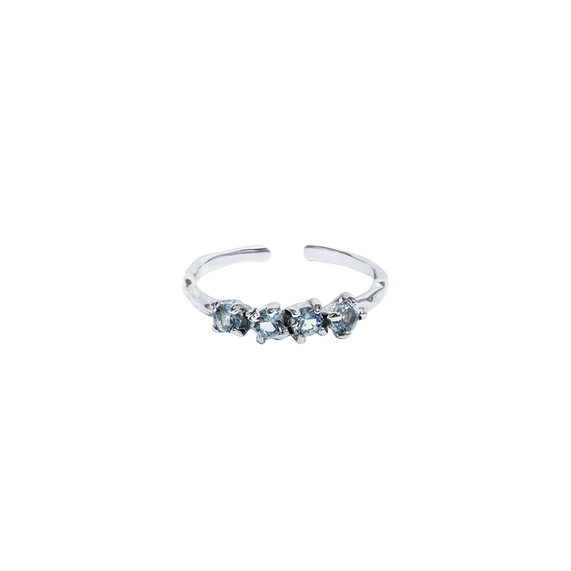 CUBIC ZIRCONIA AQUA LUNE RING[SET ITEM]