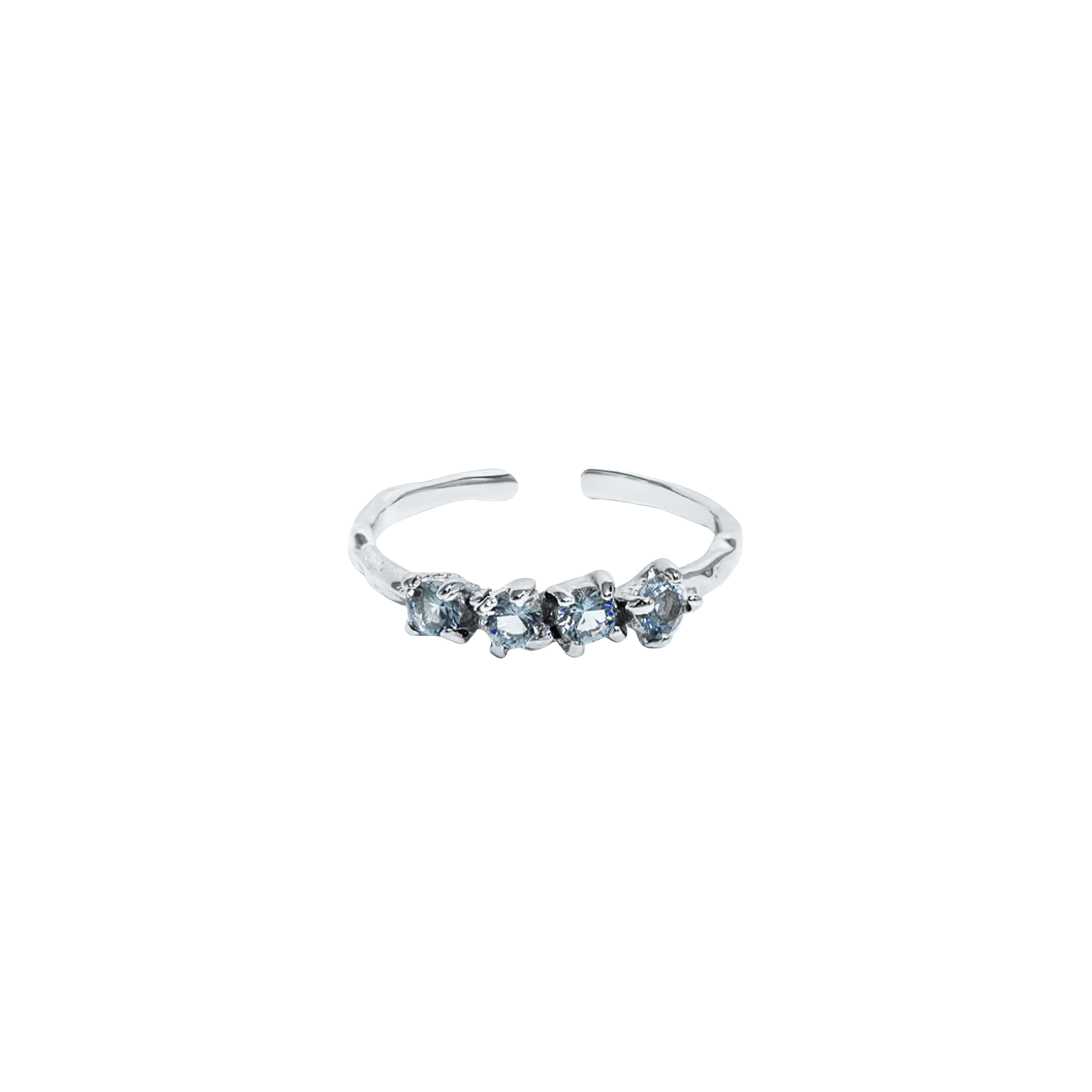 CUBIC ZIRCONIA AQUA BLUE RING[SET ITEM]