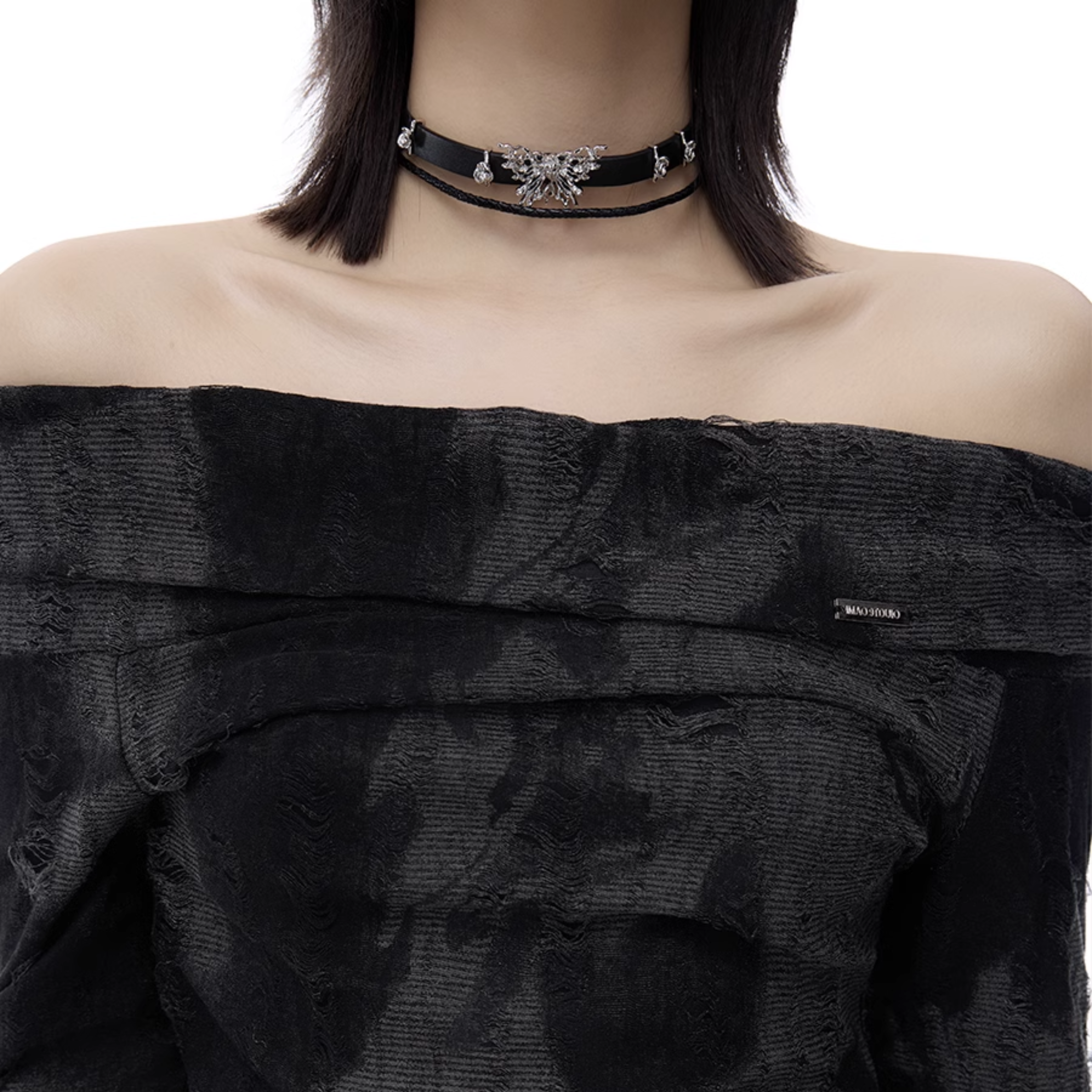 BLACK BUTTERFLY CHOKER[SET ITEM]