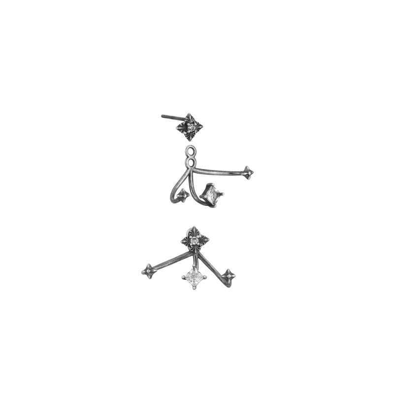 S925 CUBIC ZIRCONIA GOTHIC NOIR PIERCE[SET ITEM]