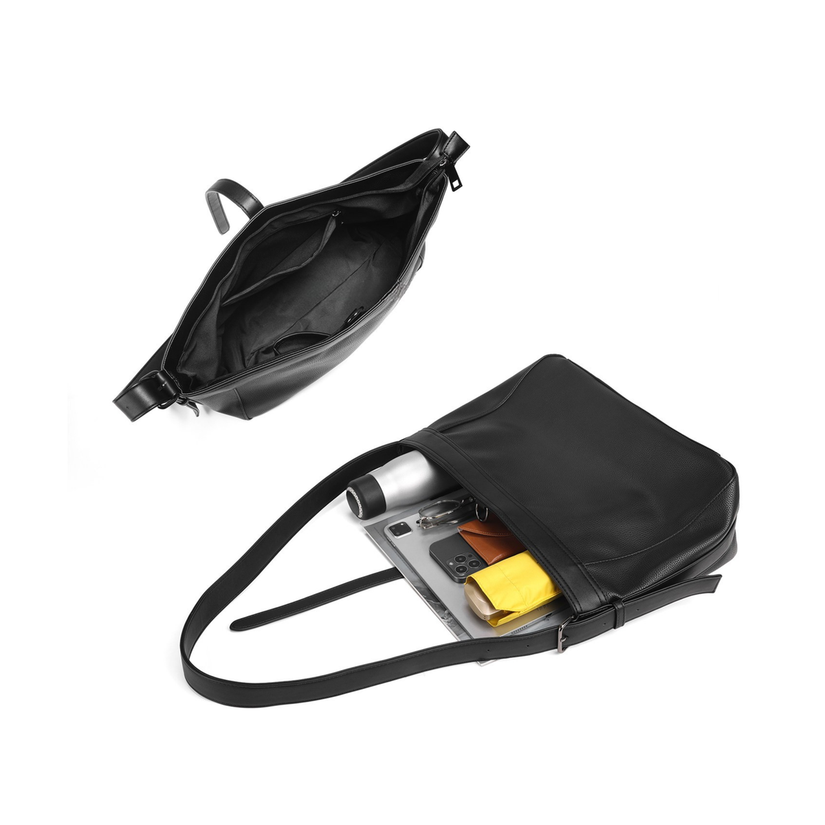 BELTED WIDE SHOULDER BAG