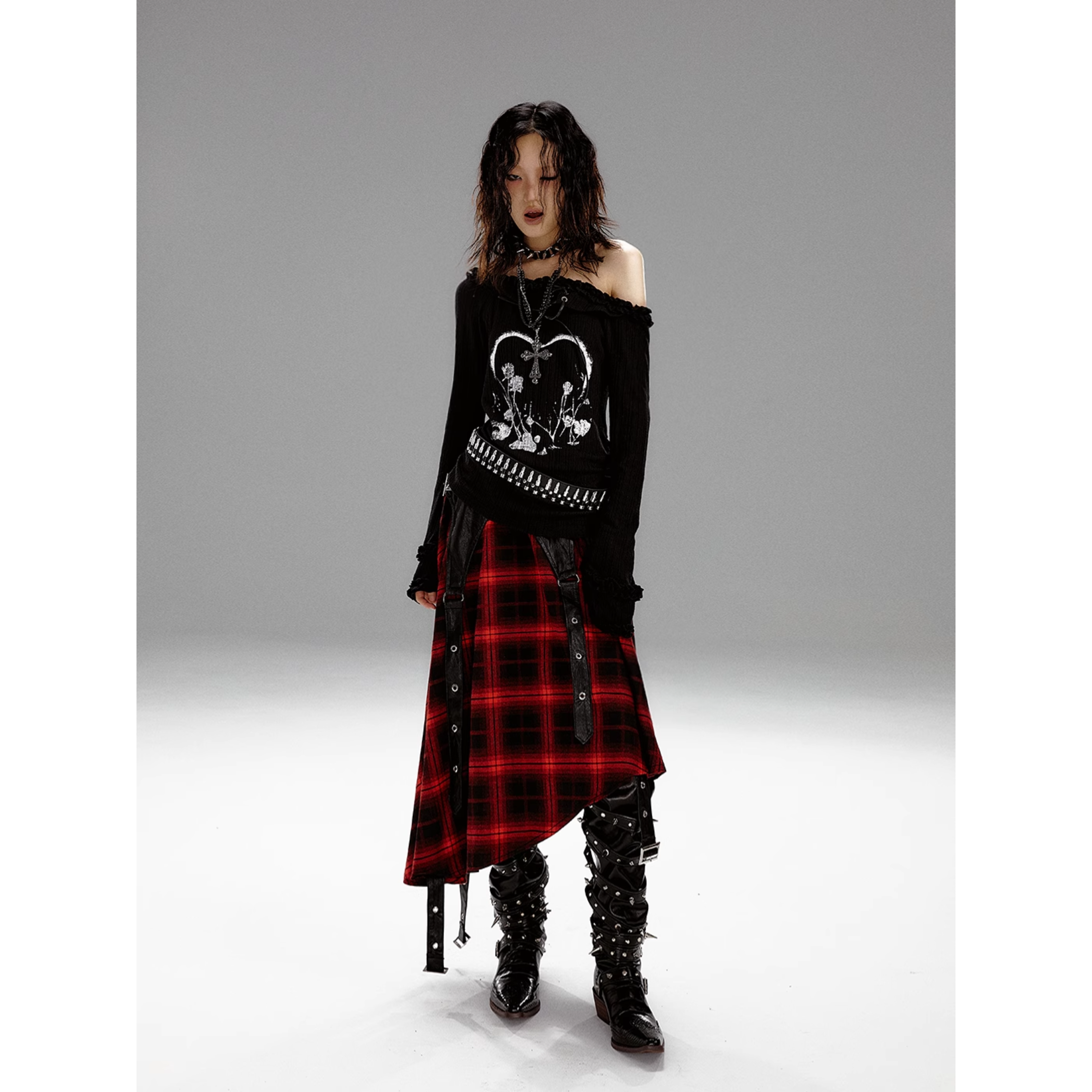 Wilted Heart Cold Shoulder Tops