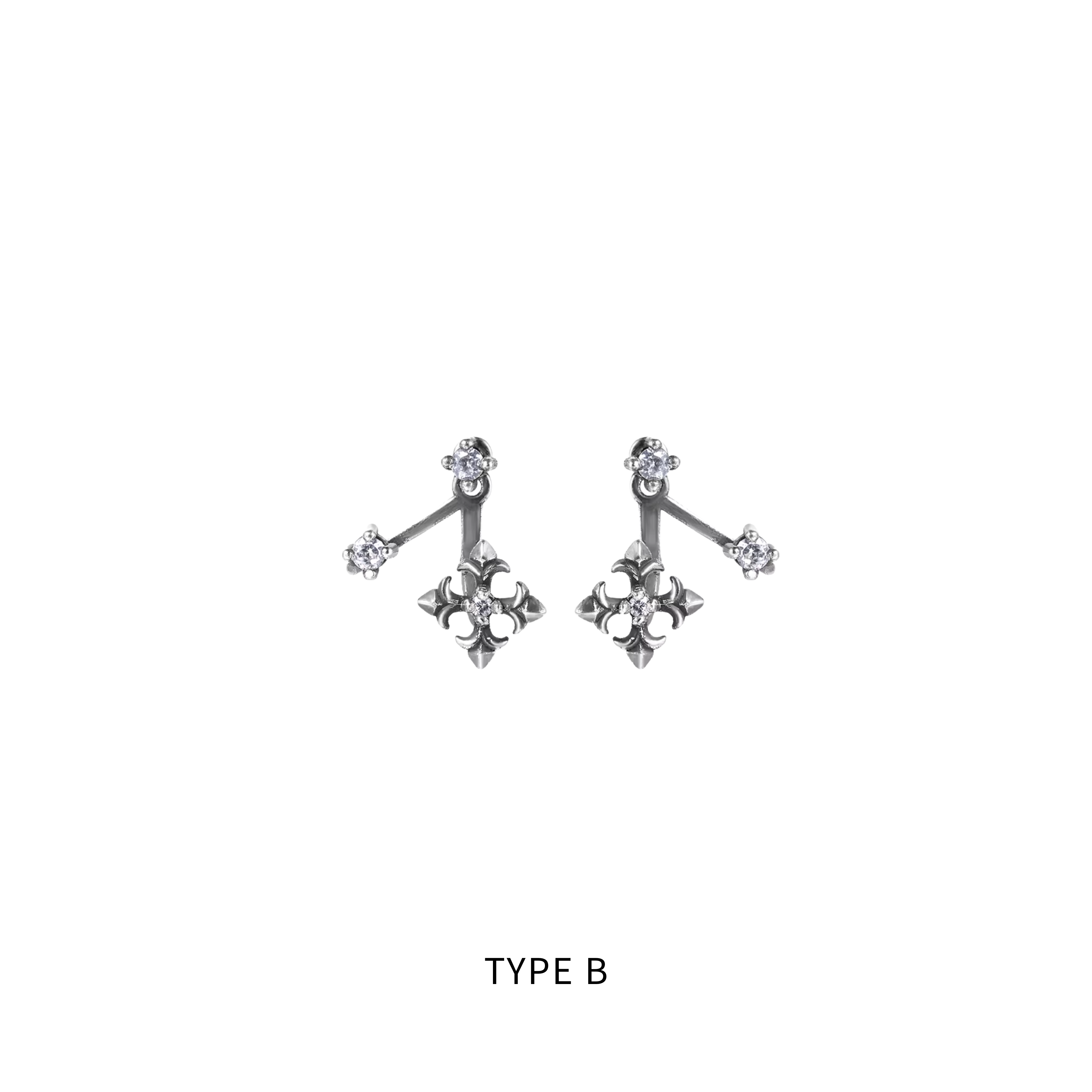 S925 CRUCIFIX CROSS PIERCE