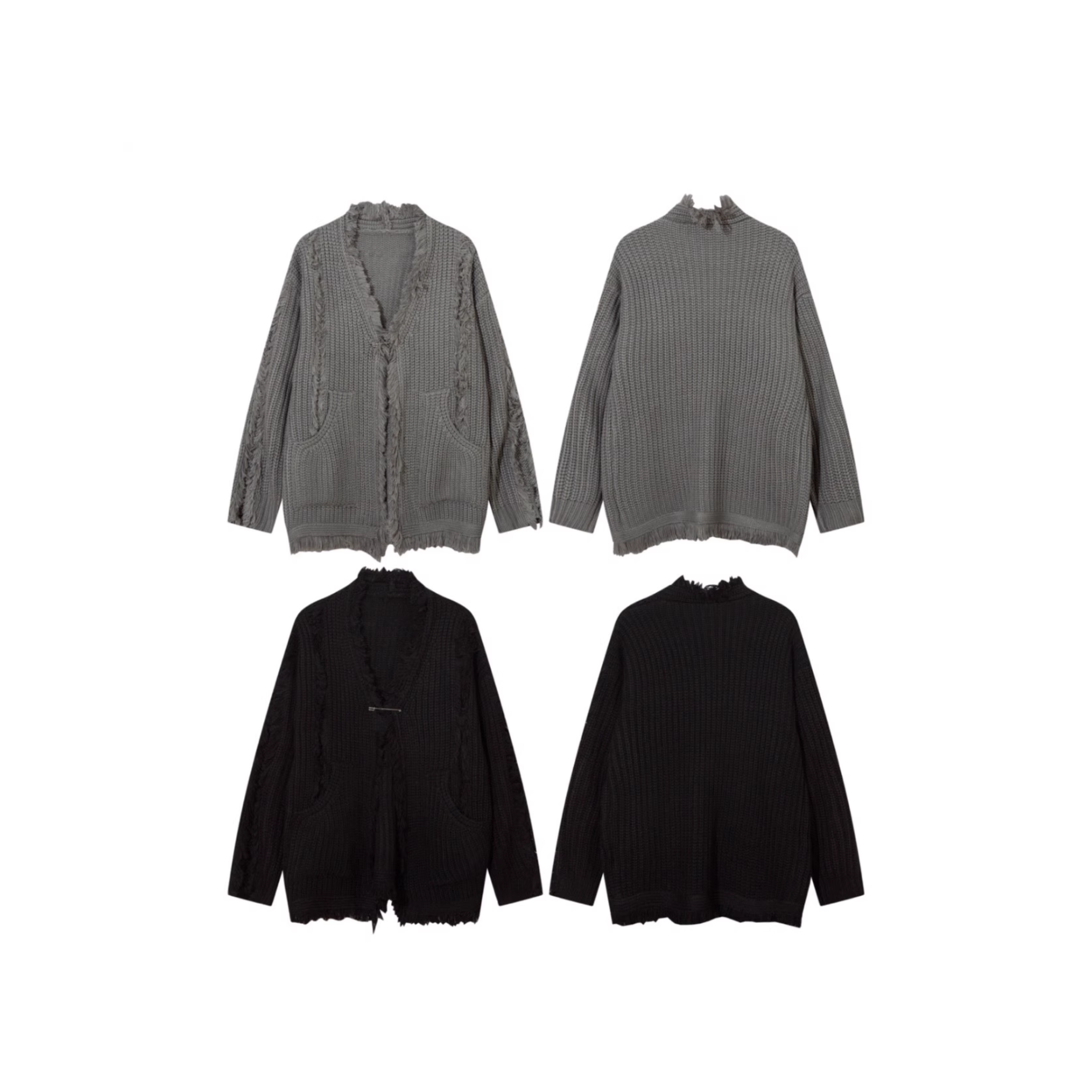 Distressed Knit Safety Cardigan