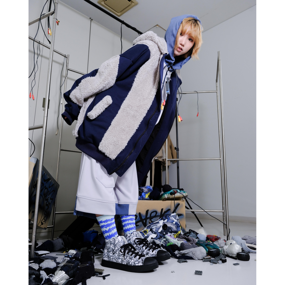 Hooded track jacket