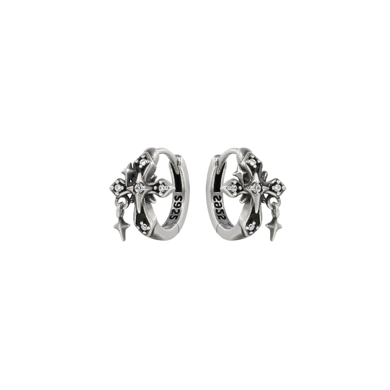 S925 CRUCIFIX ORBITAL PIERCE[SET ITEM]