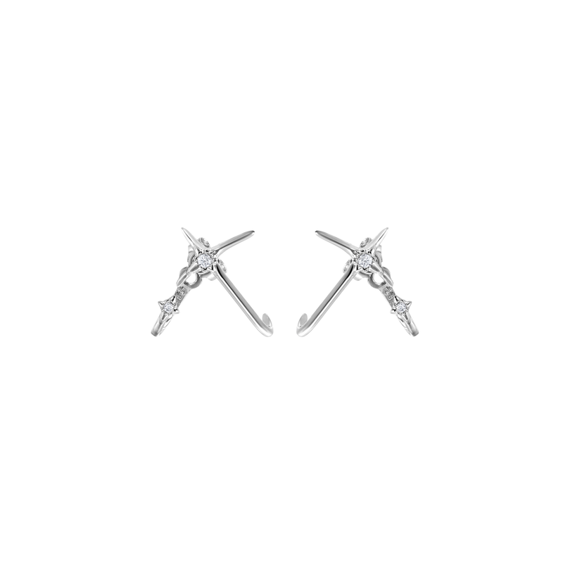 S925 ASTRA CROSS MOTIF PIERCE[SET ITEM]